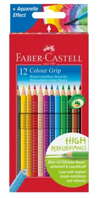 Faber-Castell farveblyanter tynd grip, 12 stk