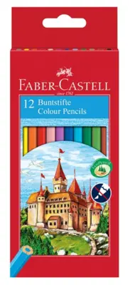 Faber-Castell farveblyanter 6-kantet, 12 stk
