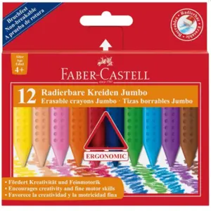 Faber-Castell Jumbo grip farvekridt, 12 stk