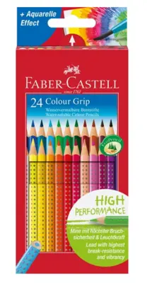 Faber-Castell farveblyanter tynd grip, 24 stk