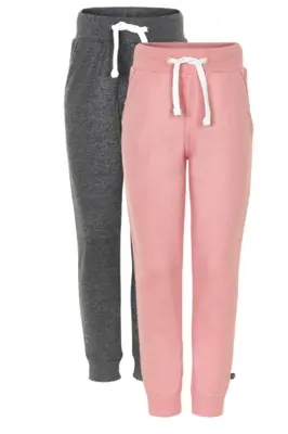 Minymo sweatpants 2 par, rosa og grå