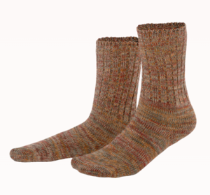 Living Crafts økologiske sokker i bomuld, Lovis Camel/rød