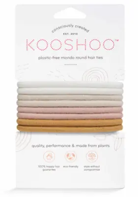 Kooshoo hårelastikker øko og plastikfri, runde Golden fibres 8 stk