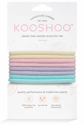 Kooshoo hårelastikker øko og plastikfri, runde Pastel Blooms 8 stk
