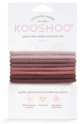 Kooshoo hårelastikker øko og plastikfri, runde Earth Tints 8 stk