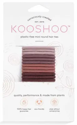 Kooshoo hårelastikker øko og plastikfri, mini runde Earth Tints 12 stk