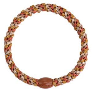 Kknekki elastik fra Bon Dep #031, teracotta curry glitter slim