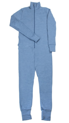 Joha heldragt i merinould dame, støvet meleret blå