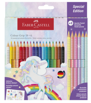 Faber-Castell farveblyanter tynd grip special edition, 18 + 6 styk