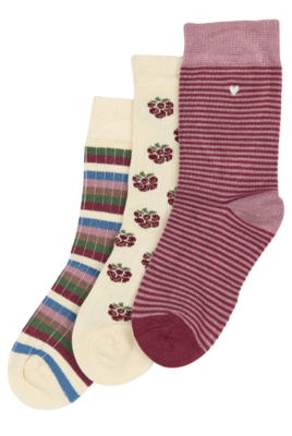 Minipop bambusstrømper 3-pak mix, Blackberry