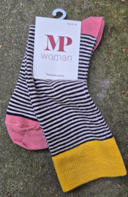 MP Woman Gerda lange strømper med striber - flere farver
