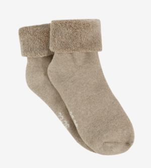 Minymo Cozy sokker i blød bomuldsfrotté, Silver mink