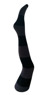 A MOÍ strømpebukser Inge 80 denier, brede striber sort og grå