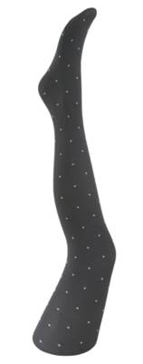 A MOÍ strømpebukser Agnes 80 denier, grå med prikker