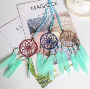 Drømmefanger med hæklet midte 7 cm, flere farver