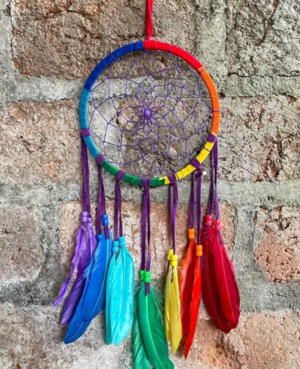 Drømmefanger i regnbuens farver 16 cm