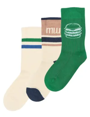 Minipop bambusstrømper 3-pak mix, Fern Green