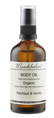 Munkholm organic bodyolie 100 ml, patchouli og vanille