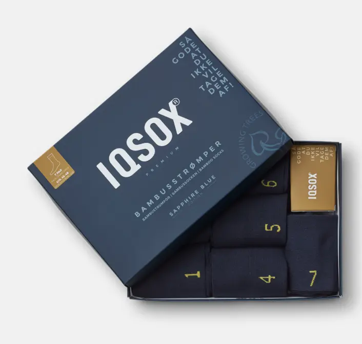 IQ sox - 7 par safirblå æske