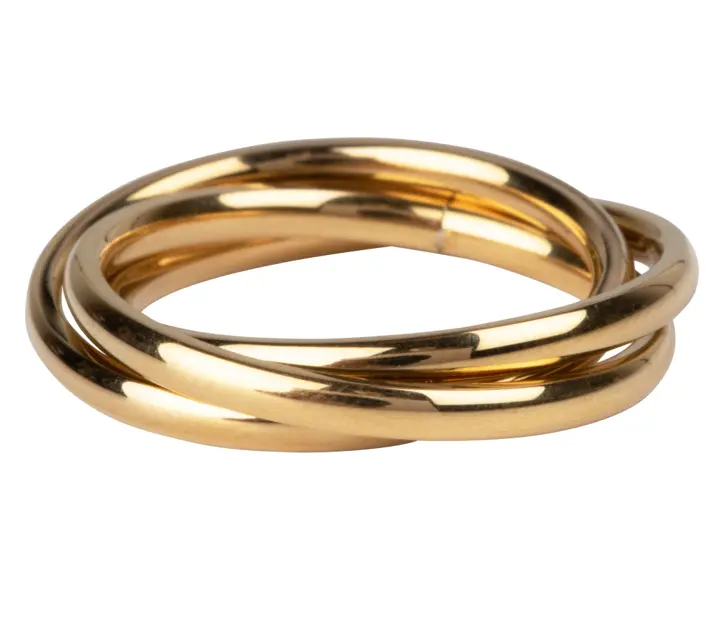 Charmin's angst / fidget ring - Trinity i forgyldt stål