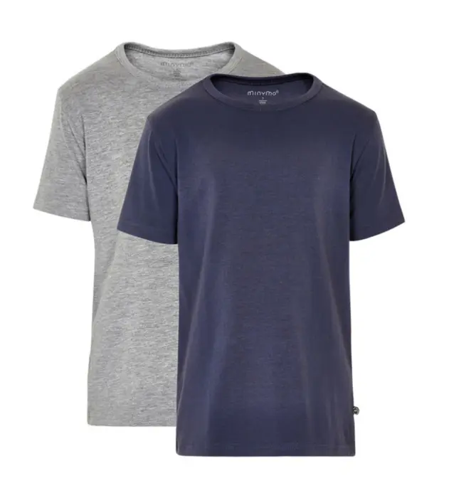 Minymo t-shirts 2 -pak, navy og grå