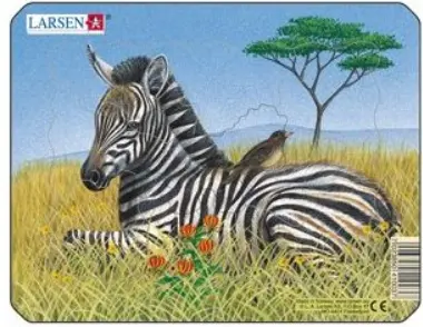 Larsen puslespil Afrikas dyr zebra, 9 brikker