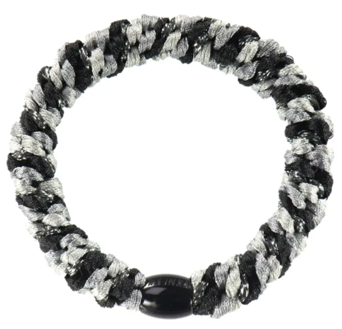 Kknekki elastik fra Bon Dep #15, grå, sort og sølv glitter