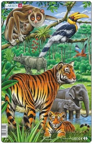 Larsen puslespil Asiens dyr, Tiger 29 brikker