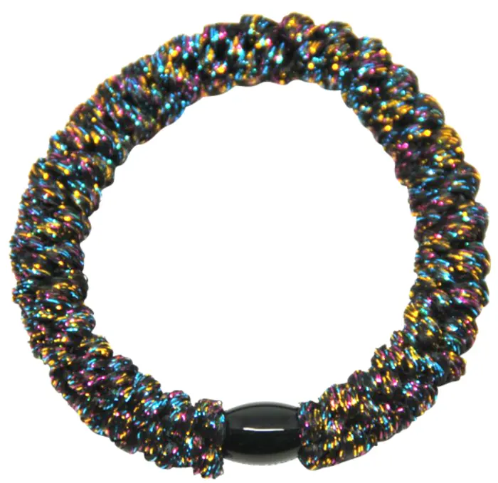 Kknekki elastik fra Bon Dep #16, sort multi glitter