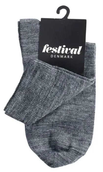 Festival strømpe med uld, sort eller grå
