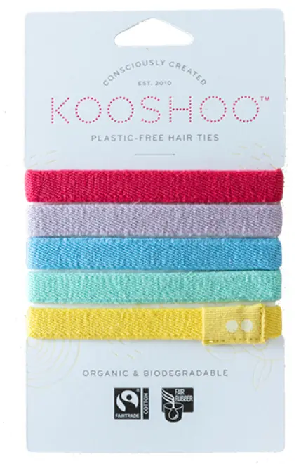 Kooshoo hårelastikker øko og plastikfri, Regnbue