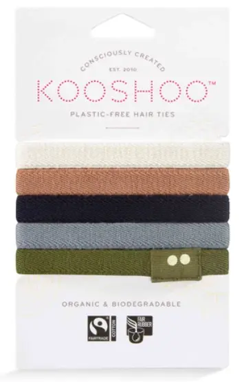 Kooshoo hårelastikker øko og plastikfri, flade Classic 5 stk
