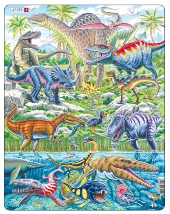 Larsen puslespil dinosaurer, 70 brikker