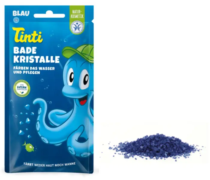Tinti badekrystaller, blå (frugtfarve)