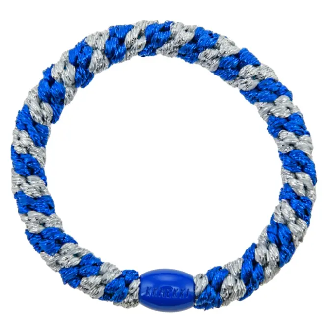 Kknekki elastik fra Bon Dep #10, Electric blue glitter silver