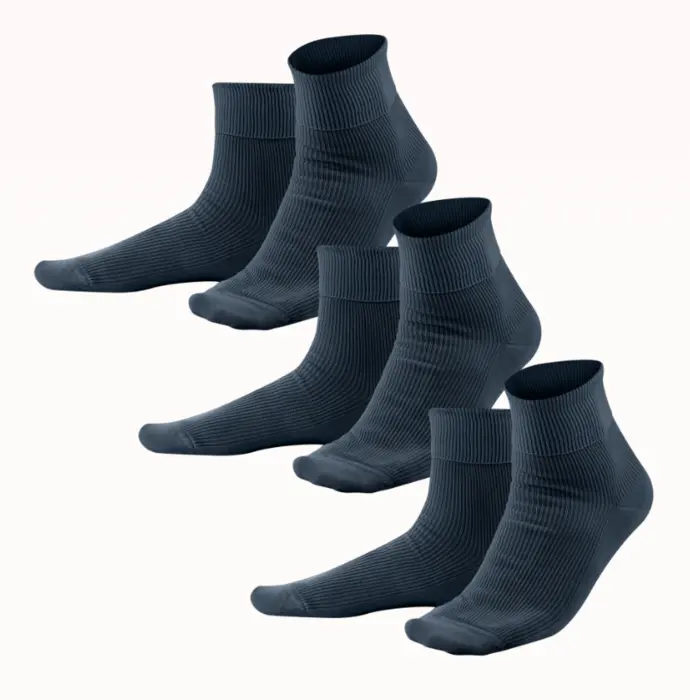 Living Crafts øko strømper i 100% bomuld, 3-pak sort el navy