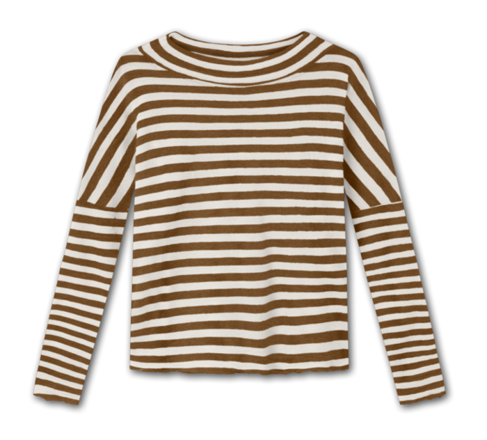 By Basics 4025 bluse med vidde og turtleneck i merinould, råhvid/bronze