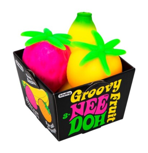 NeeDoh Groovy Fruit - æske med 3 frugter