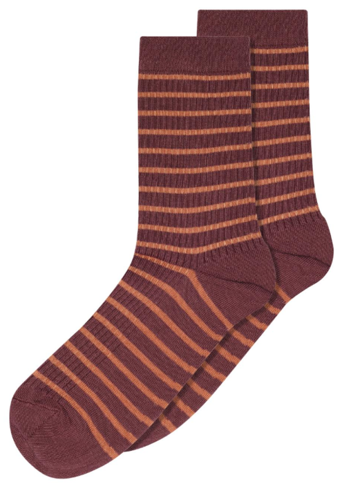 MP Woman Lydia stribede bomuldsstrømper (lille tåsøm), mange farver