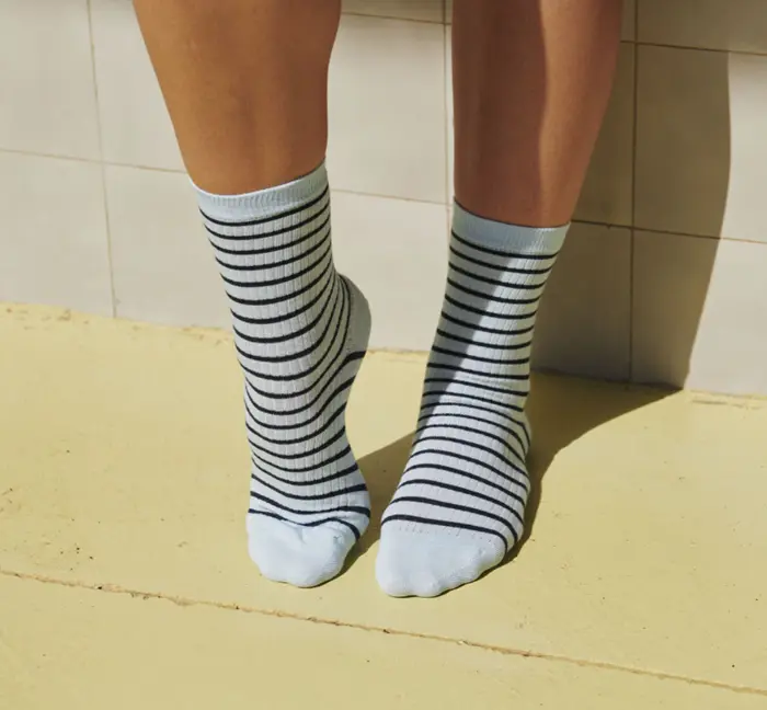 MP Woman Lydia stribede bomuldsstrømper (lille tåsøm), mange farver