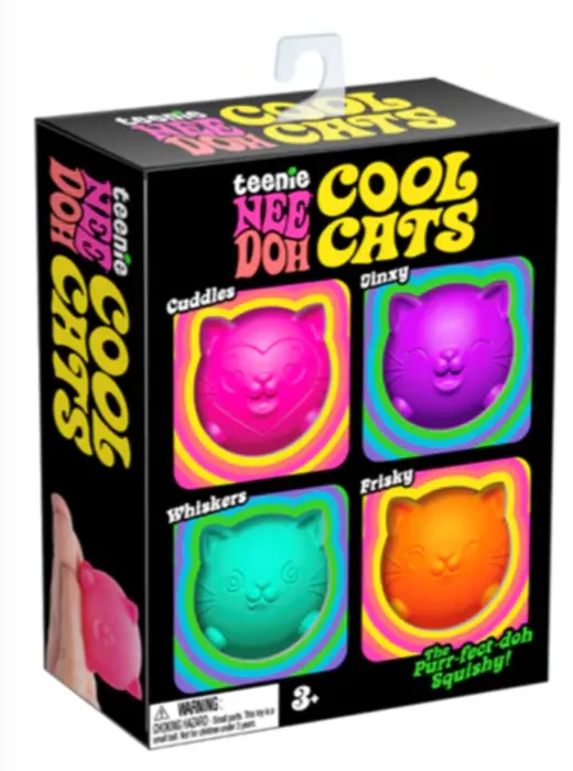 NeeDoh Tennie Cool kittens fidgetbolde - æske med 4 katte