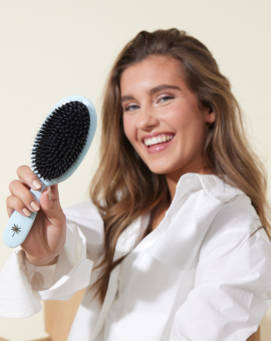 Fan Palm hårbørste med nylon og vildsvinehår - medium