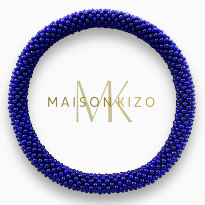 Maison Kizo Nepal armbånd af glasperler, #07 blåt