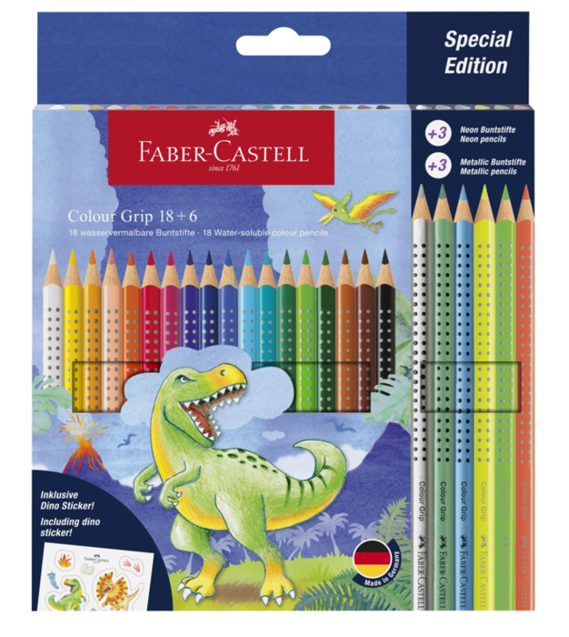 Faber-Castell farveblyanter tynd grip special edition, 18 + 6 styk