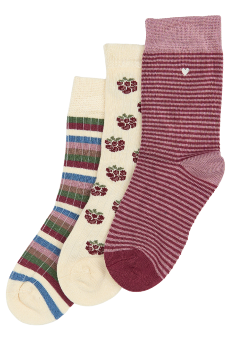 Minipop bambusstrømper 3-pak mix, Blackberry