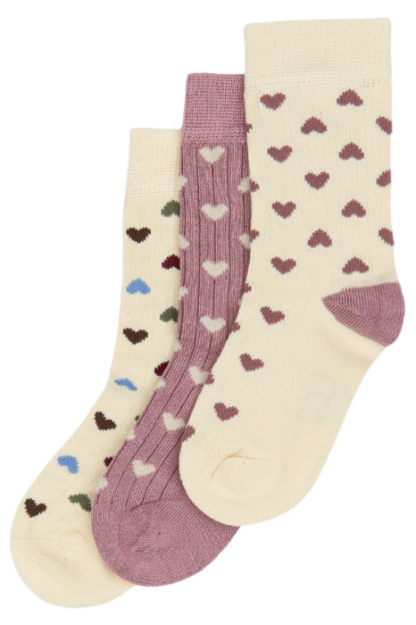 Minipop bambusstrømper 3-pak mix, hjerter