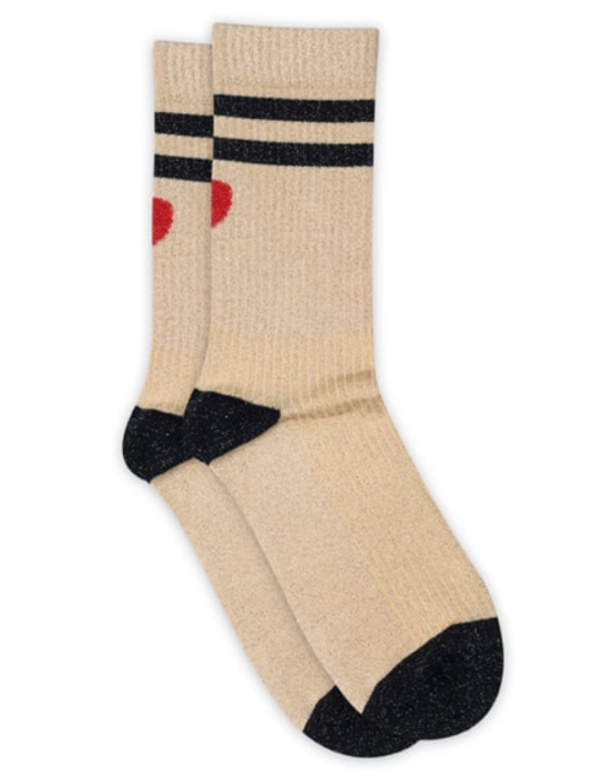 MP Woman Elga glimmerstrømper med hjerte, vælg farve