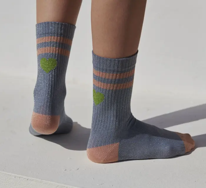 MP Woman Elga glimmerstrømper med hjerte, vælg farve