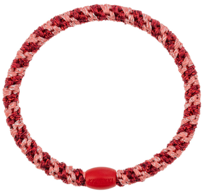 Kknekki elastik fra Bon Dep #05, Coral Bordeaux Glitter - slim