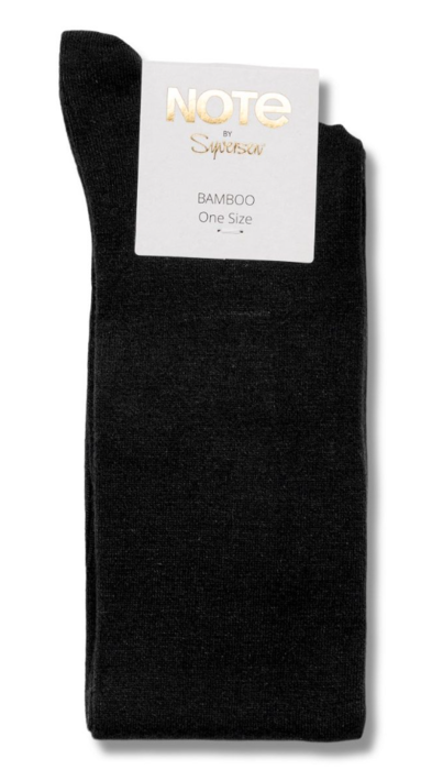 Note by Syversen knæstrømper i bambus med comfort top, sort